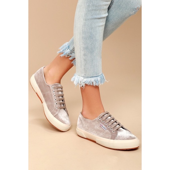 Superga Shoes - SUPERGA 2750 Gray Velvet Sneakers $119 MSRP